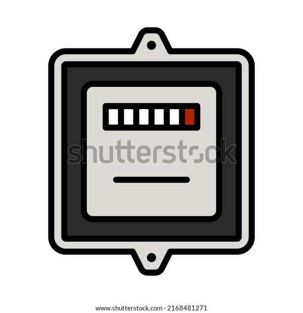 Electric Meter Icon. Editable Bold Outline\
With Color Fill Design. Vector\
Illustration.