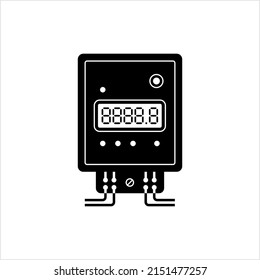 Electric Meter Icon, Electricity Meter Vector Art Illustration