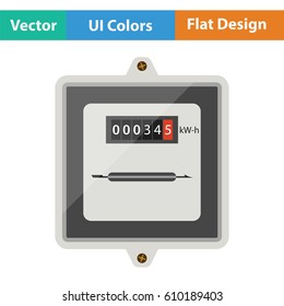Electric Meter Icon. Flat Design. Vector Illustration.
