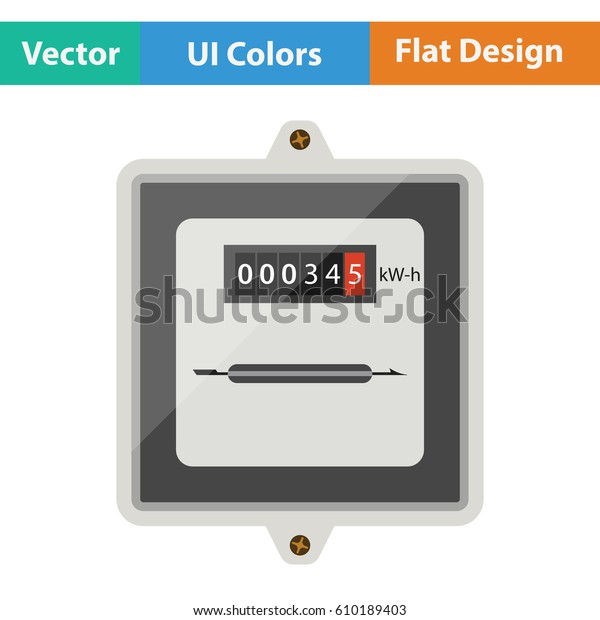 Electric\
meter icon. Flat design. Vector\
illustration.