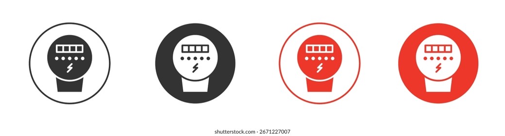elektrisches Meter-Symbol für Logo, Vektorzeichen-Symbol für Design