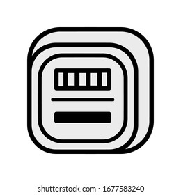 Electric meter icon on white background, power usage measurement. Flat vector icon in technology concept.