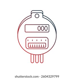 electric meter icon with white background vector stock illustration
