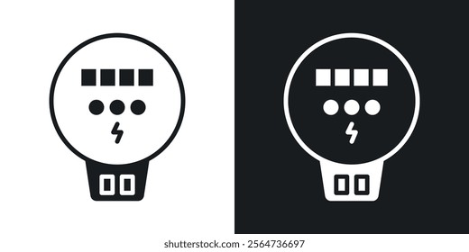 electric meter icons in flat syle
