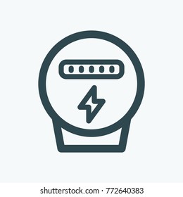 Electric Meter Isolated Icon, Electricity Meter Linear Vector Icon