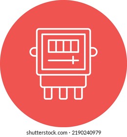 Electric Meter line circle icon vector image. Can also be used for web apps, mobile apps and print media.