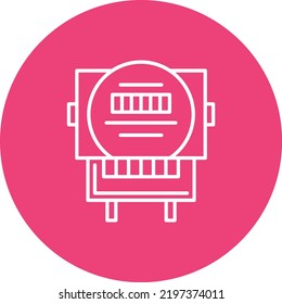 Imagen vectorial del icono de círculo de línea del medidor eléctrico. También se puede usar para aplicaciones web, aplicaciones móviles y medios impresos.