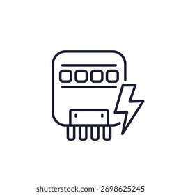 electric meter line icon on white