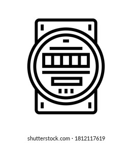 electric meter line icon vector. electric meter sign. isolated contour symbol black illustration