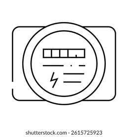 electric meter line icon vector. electric meter sign. isolated contour symbol black illustration