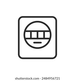 Elektrisches Meter, lineares Stilsymbol. Bearbeitbare Strichbreite