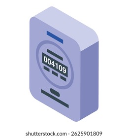 Electric meter measuring electricity consumption in isometric view
