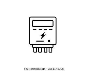Electric meter outline icon isolated on white background.