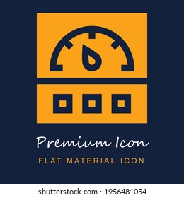 Material premium del medidor eléctrico ui ux icono vectorial aislado en colores azul marino y naranja