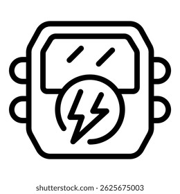 Electric meter showing electricity consumption icon with bolt symbol