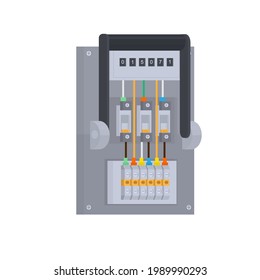 Electric meter. Switchboard, vector illustration