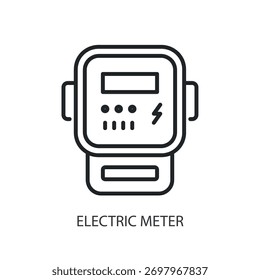 Iconos de línea delgada de medidor eléctrico. Ilustración vectorial original.