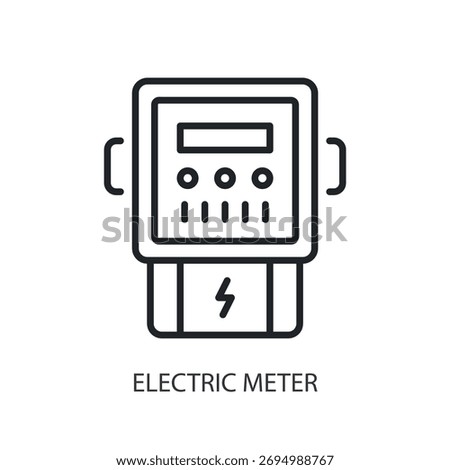 Electric meter thin line icons. Original vector illustration.