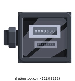 Electric meter is tracking energy usage, with its digital display showing a numerical reading