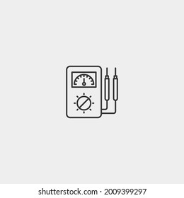Signo de la ilustración del icono del vector del medidor eléctrico