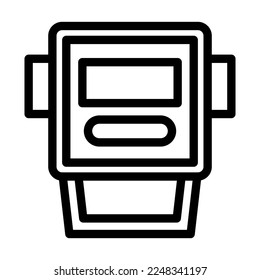 Electric Meter Vector Line Icon Design