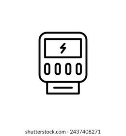 Electric meter vector line icon illustration.