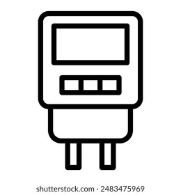 Diseño de iconos de línea de Vector de medidor eléctrico