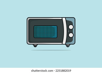 Electric Microwave Oven vector illustration. Kitchen appliance element icon concept. Cooking equipment, electrical appliances, kitchen technology concept. Microwave oven vector design with shadow.