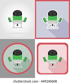 electric mill tools for construction and repair flat icons vector illustration isolated on background