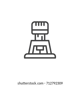 Electric milling tool line icon, outline vector sign, linear style pictogram isolated on white. Symbol, logo illustration. Editable stroke