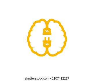 Electric Mind Icon Logo Design Element