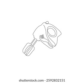 Electric mixer continuous line. Continuous one line drawing electric mixer. Kitchen electric concept. single line drawing