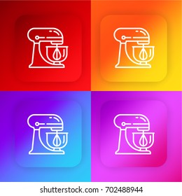 Electric Mixer four color gradient app icon set