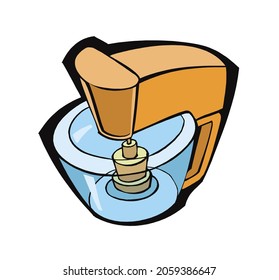 Electric mixer. Home appliances, kitchen object. Cartoon style vector illustration isolated on white background.