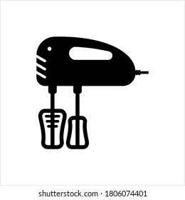 Electric Mixer Icon, Hand Blender, Beater Icon Vector Art Illustration