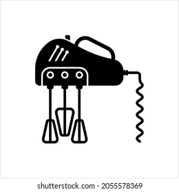 Electric Mixer Icon, Hand Blender, Beater Icon Vector Art Illustration