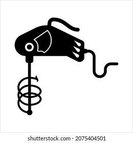 Electric Mixer Icon, Hand Blender, Beater Icon Vector Art Illustration