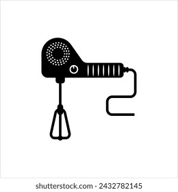 Electric Mixer Icon, Hand Blender, Beater Icon Vector Art Illustration