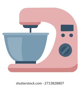 Mezclador eléctrico herramienta de cocina aparato de cocción de cocción de color plano diseño de Plantilla de Ilustración vectorial
