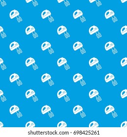 Electric mixer pattern repeat seamless in blue color for any design. Vector geometric illustration