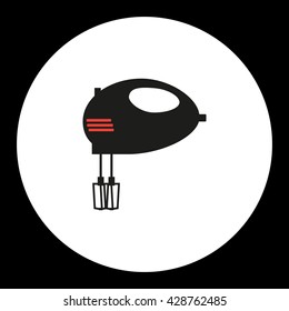 electric mixer simple isolated black and red icon / electric mixer home appliance eps10
