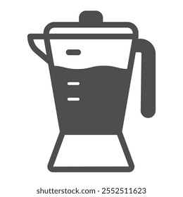 Electric mixer solid icon, cooking concept. Vector graphics. Kettle sign on white background, glyph style icon for mobile or web design