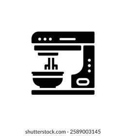 electric mixer vector icon. bakery icon solid style. perfect use for logo, presentation, website, and more. simple modern icon design glyph style