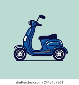 Electric Mobility Scooter Flat Vector Art Transportation, Vehicle, Mobility Aid, Icon.