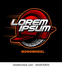 electric mono wheel logo concept vector
