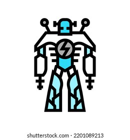 electric monster color icon vector. electric monster sign. isolated symbol illustration