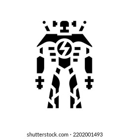electric monster glyph icon vector. electric monster sign. isolated symbol illustration