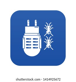 Electric mosquito icon blue vector isolated on white background