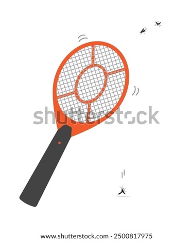 Electric mosquito racket vector isolated stock illustration