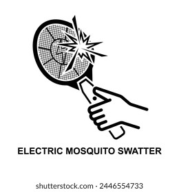 Icono eléctrico del matamoscas del mosquito aislado en la Ilustración vectorial blanca del fondo.